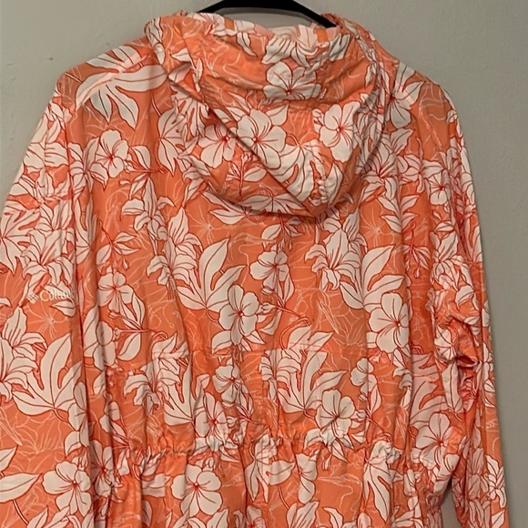 NWT Columbia Little Fields light jacket, orange/white flowers. Womens size L. - Picture 6 of 10